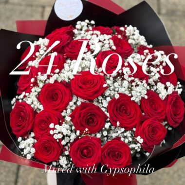 Dramatic 24 Red Roses Bouquet